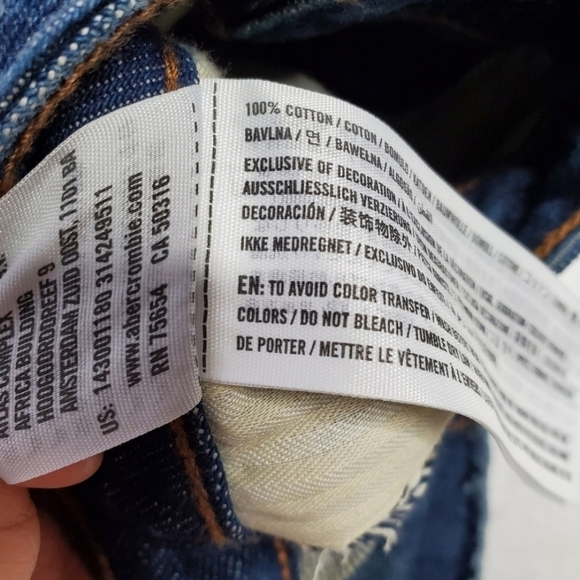 A&F Blue Side Stripe Distressed Denim Mini Skirt - Picture 9 of 9